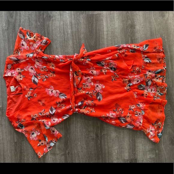 NWT A New Day Red/Orange Floral Dress - Picture 3 of 8